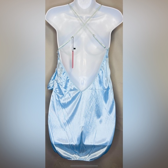 Women Sexy Lingerie  Lace Mini Dress Babydoll Nightdress Sleepwear Sz L‎ Blue - Picture 2 of 6